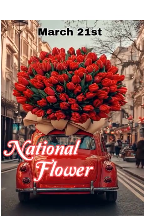 Copy of Brown National Flower Day Video Design Template Poster ...