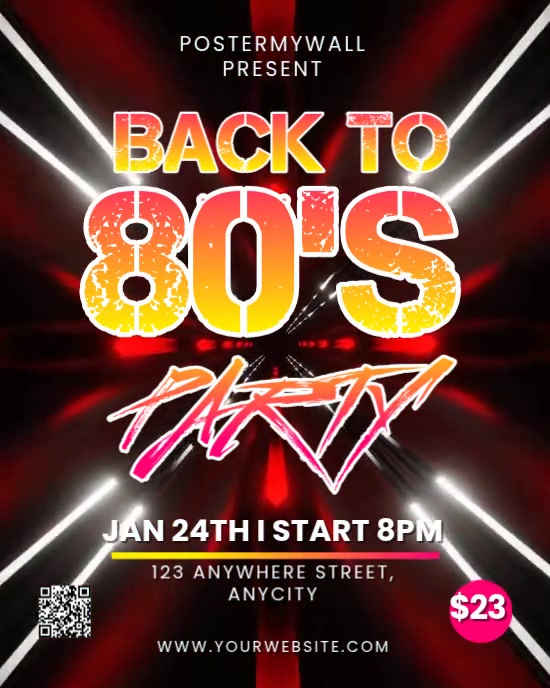 80s Party Instagram Portrait Template | PosterMyWall