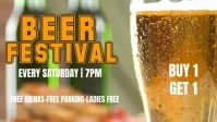 Brown Neon Beer Festival  Youtube Thumbnail template