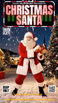 Brown Neon Christmas Santa Event Flyer Instagram Reel template