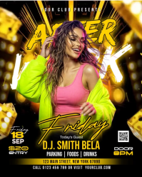 Brown Neon Club Event Promotion Instagram Portrait Video template