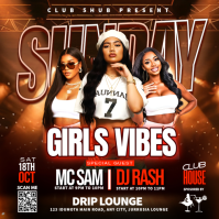 Brown Neon Club Event Square template