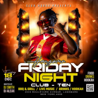 Brown Neon Club Night Event Instagram Post Video template