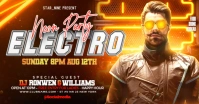 Brown Neon Dj Neon Electro Party Template Facebook Shared Image