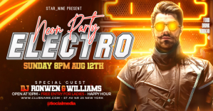 Brown Neon Dj Neon Electro Party Template Facebook Shared Image