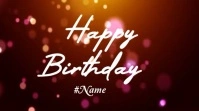 Brown Neon Happy Birthday  Digital Display (16:9) template
