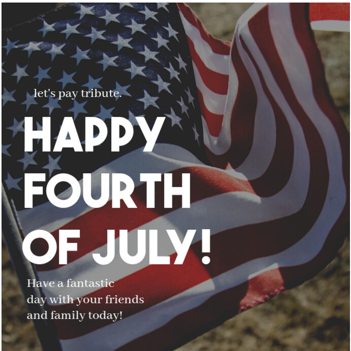 Brown Neon Happy Fourth July  Instagram Post template