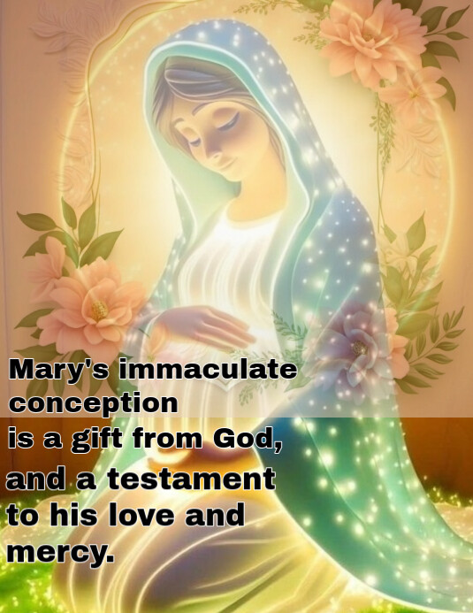 Brown Neon Immaculate Conception Of Mary Flyer (us Letter) Template ...