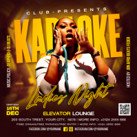 Brown Neon Karaoke Night Event Instagram Post template