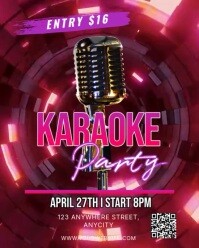 Brown Neon Karaoke Party Instagram Portrait template