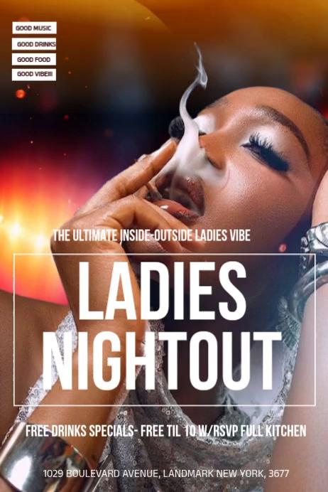 Modèle Brown Neon Ladies Night Out Event Poster Video | PosterMyWall