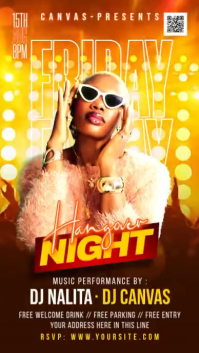 Brown Neon Music Event Instagram Story Video template