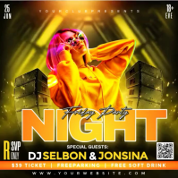 Brown Neon Night Club Party Instagram Post Video Instagram-opslag template