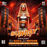 Brown Neon Night Party Instagram Post Video template