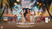 Brown Neon Summer Party Digital Display Video template