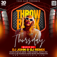 Brown Neon Throwback Thursday Party Instagram Post template