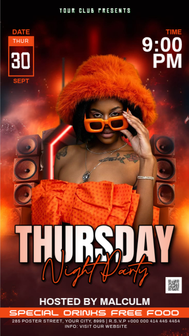 Thursday Night Party Template | PosterMyWall