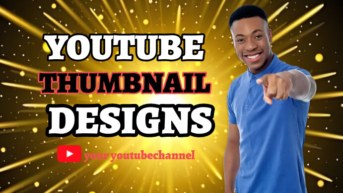 Brown Neon Youtube Thumbnail Background Desig template
