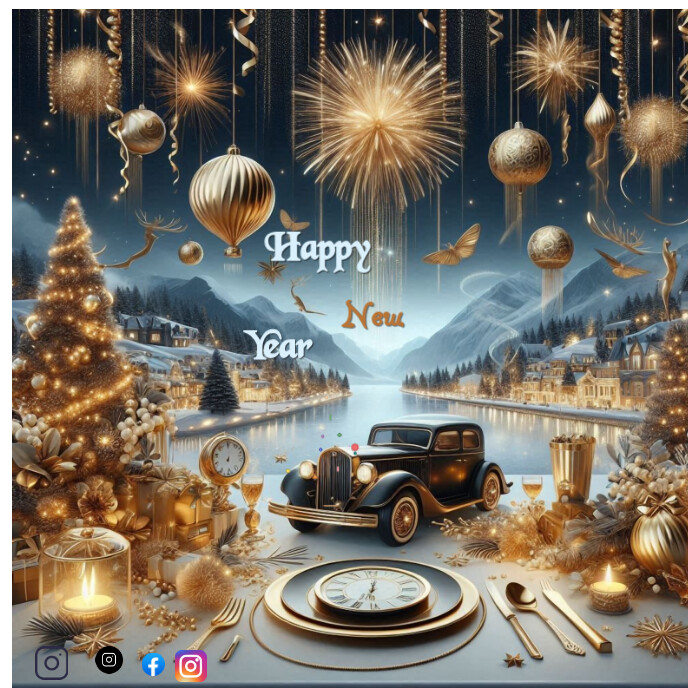 Brown New Year Flyer Template  Album Cover