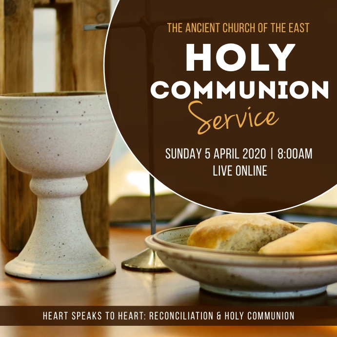 Brown online communion service instagram post Template | PosterMyWall