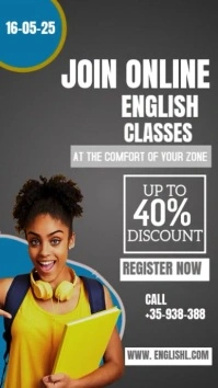 Brown Online Lessons Ad Digital Display (9:16) template