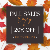 brown orange and white leaves fall season sales advertising 2025 2026 2026 instagram post template