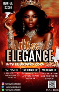 Brown orange  Maximalist Beauty Pageant Conte Tabloid template