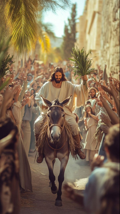Brown Palm Sunday Celebration Digital Display. “Jesus’ Triumphal Entry ...
