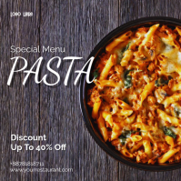 Brown Pasta Special Menu Instagram Post template