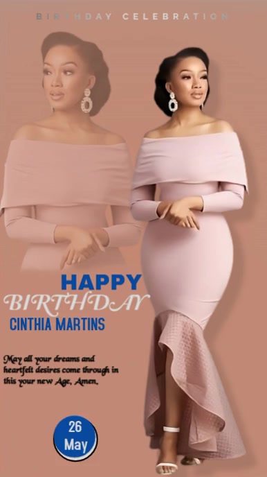 Brown Pastel Blush Pink Birthday Flyer  Instagram Reel template
