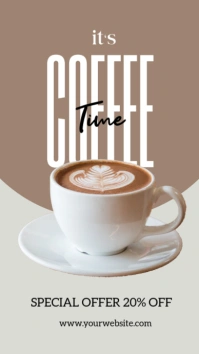 Brown Pastel Coffee Offer Y Instagram Story template