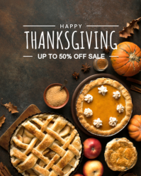Marrón Thanksgiving Sale Instagram Portrait Template
