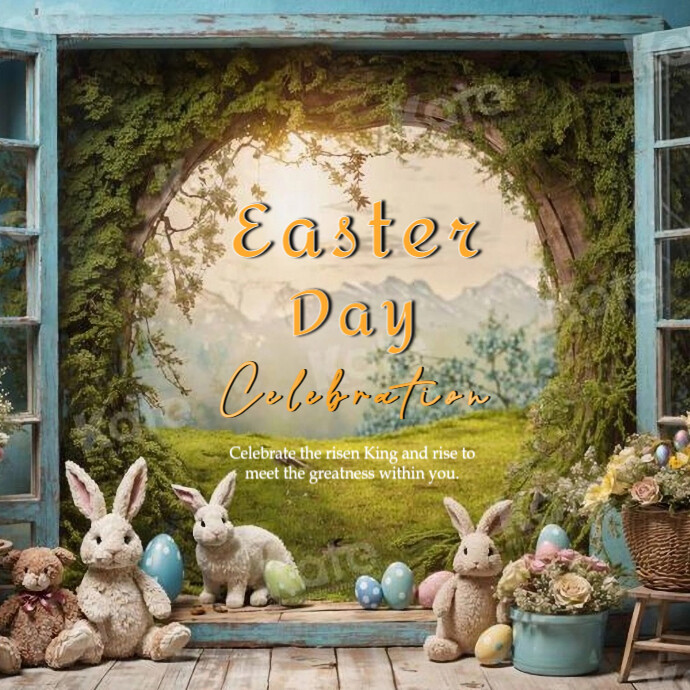 Brown Pastel Easter Day Celebration Logo template