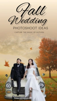 Brown Pastel Fall Wedding Photo Shoot  Instagram Story template