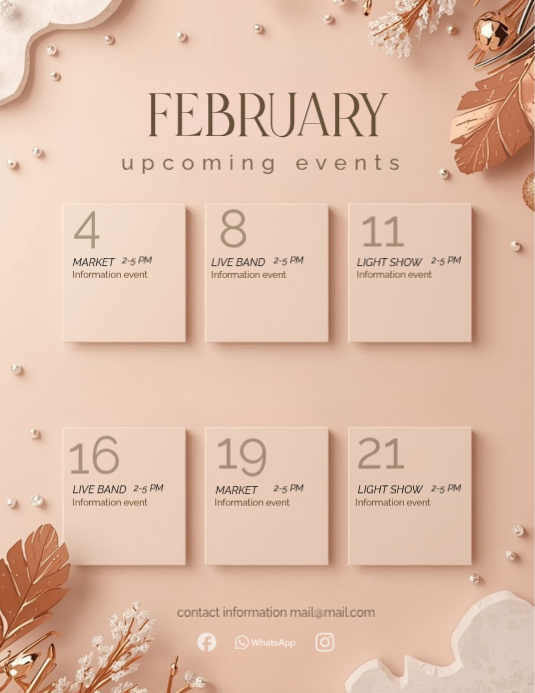 Copy of Brown pastel February Events Flyer | PosterMyWall