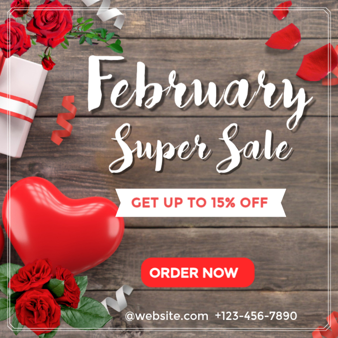 Copy of Brown Pastel February valentine Super Sale Instagram Post ...