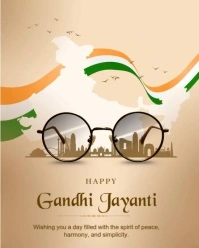 Brown Pastel Gandhi Jayanti Instagram Portrait template
