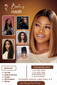 Brown Pastel Hair Flyer Poster template