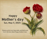Brown Pastel Happy Mother's Day Wish Cards Large Rectangle template