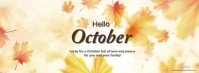 Brown Pastel Hello October Happy New Month Facebook Cover Photo template