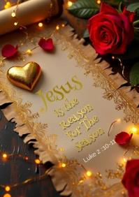 Brown Pastel Jesus Is The Reason For The Season  A3 template