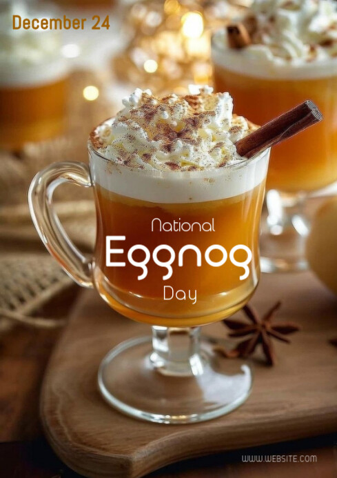Brown Pastel National Eggnog Day A4 Template | PosterMyWall