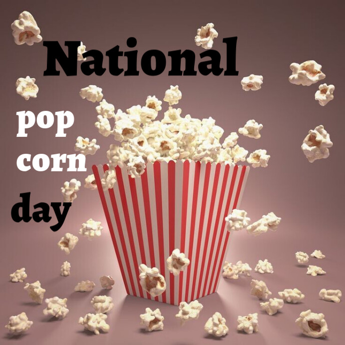Brown Pastel National Popcorn Day Instagram Post template