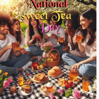 Brown Pastel National Sweet Tea Day  Instagram Post template