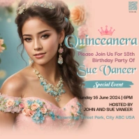 Pastel Quinceanera Instagram Post,event, burlesque Instagram-Beitrag template