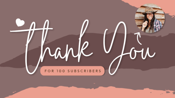 Brown Pastel Thank You For 100 Subscribers Youtube Thumbnail Template ...