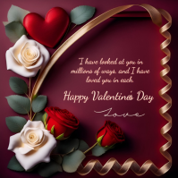 Brown Pastel Valentine's Day  Instagram Post Wpis na Instagrama template