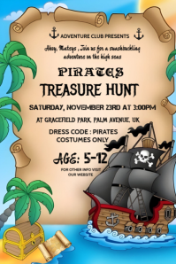 Brown Pirates Treasure Hunt  Pinterest Graphic template