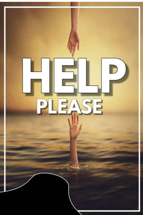Brown Please Help Hand To Hand Poster Template | PosterMyWall