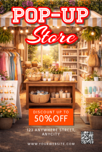 Red Pop-up Store Poster Template | PosterMyWall